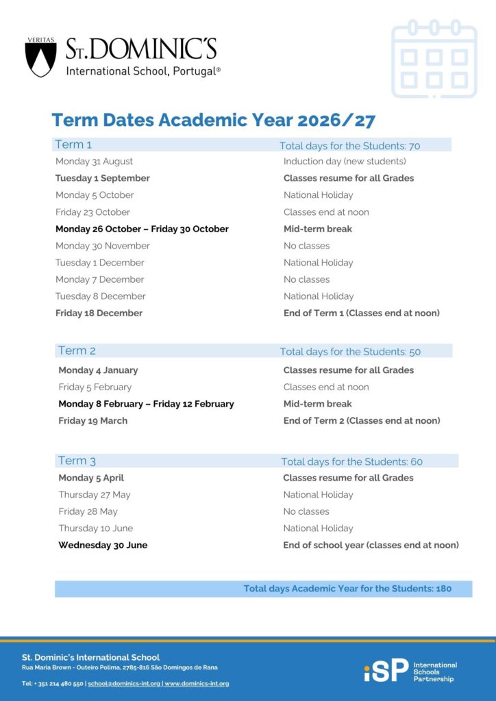 School Calendar 2026-2027